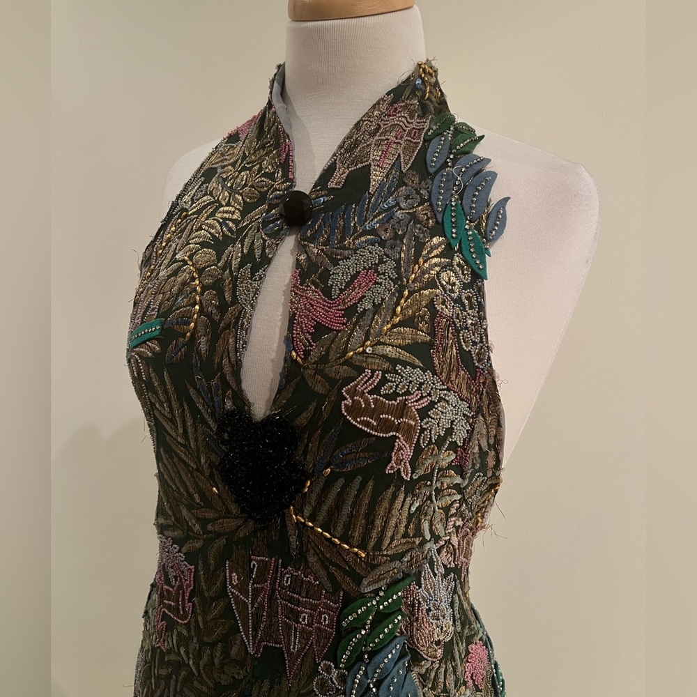 Elegant Multicolor Halter Dress